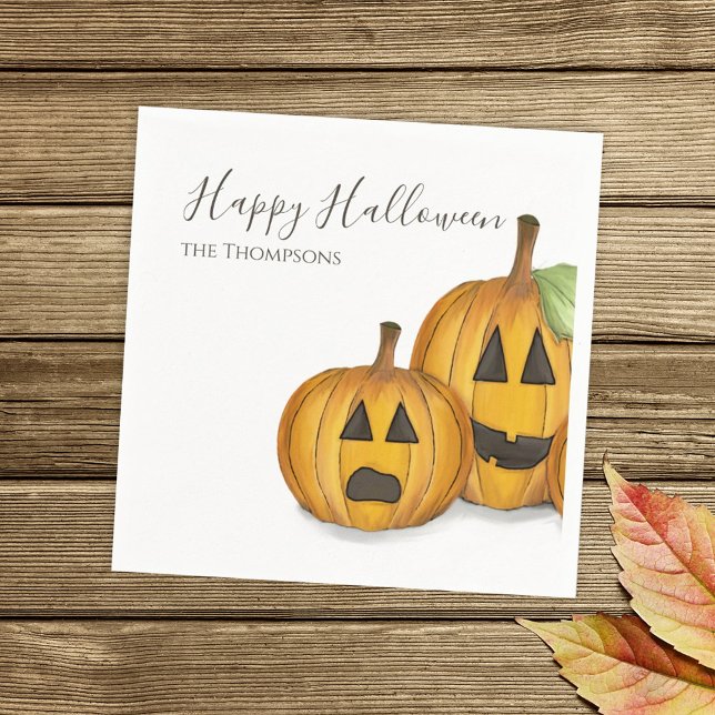 Halloween Cute Pumpkins Jack O'lanterns Simple Napkins (Creator Uploaded)