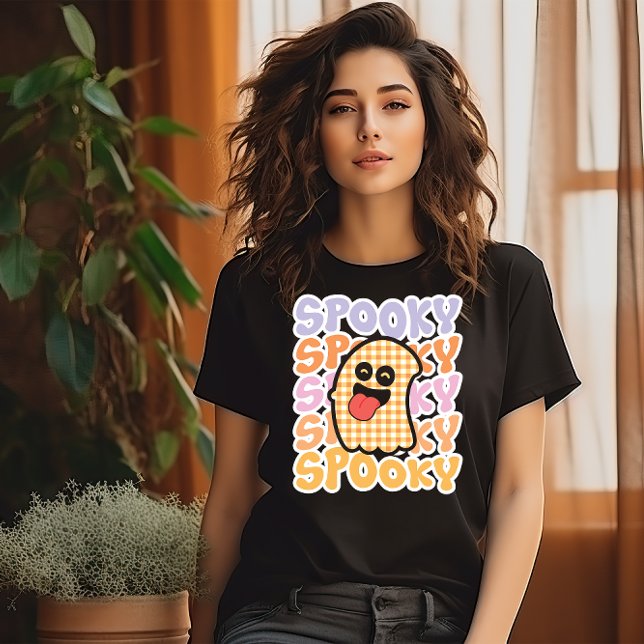HALLOWEEN CUTE RETRO SPOOKY GHOST T-Shirt (Creator Uploaded)