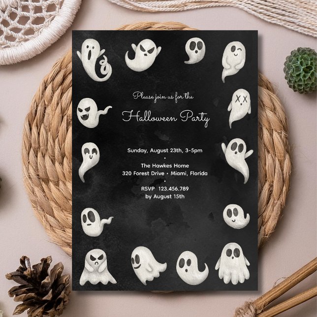 Halloween cute scary ghosts fun party invitation (Creator Uploaded)
