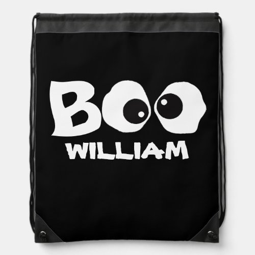 Halloween Cute Simple Whimsical Ghost Boo Eyes Drawstring Bag