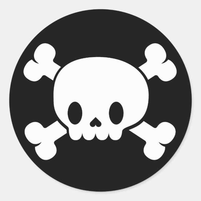 Halloween Cute Skull and Crossbones Sticker (Front)