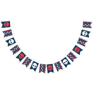 Halloween Cute Skulls Bunting Flags