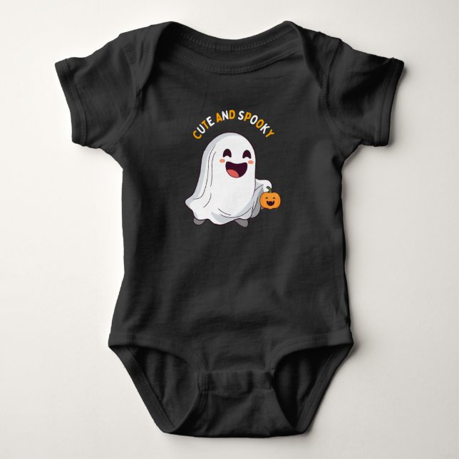 Halloween Cute & Spooky Baby Bodysuit (Front)