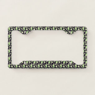 Halloween Cute Spooky Glowing Skeleton Bones Skull License Plate Frame
