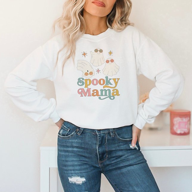 Halloween Cute Spooky Mama Retro Font  Sweatshirt (Creator Uploaded)