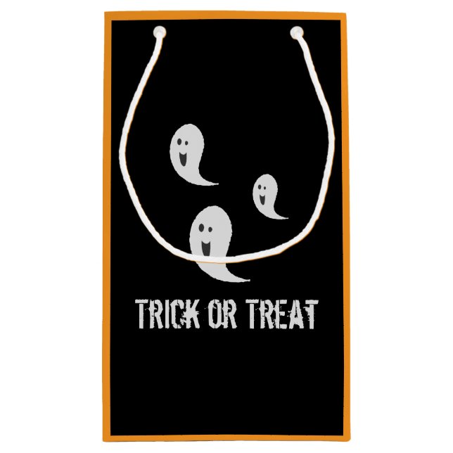 Halloween Cute Spooky Trick or Treat Ghosts Small Gift Bag (Back)