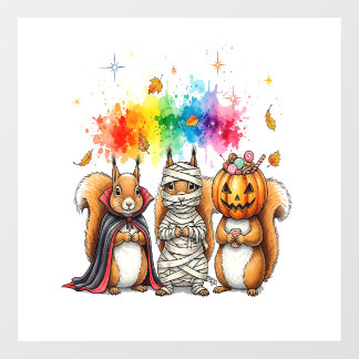 Halloween Cute Squirrels Costume Floor Decals