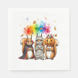 Halloween Cute Squirrels Costume Napkins