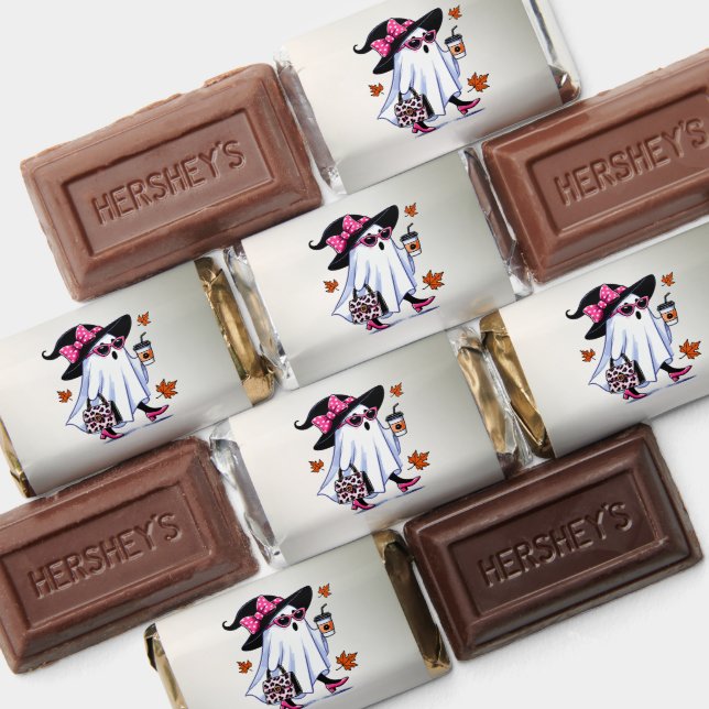 Halloween Cute Stylish Witch Ghost Coffee Cup Hershey's Miniatures (Assorted)