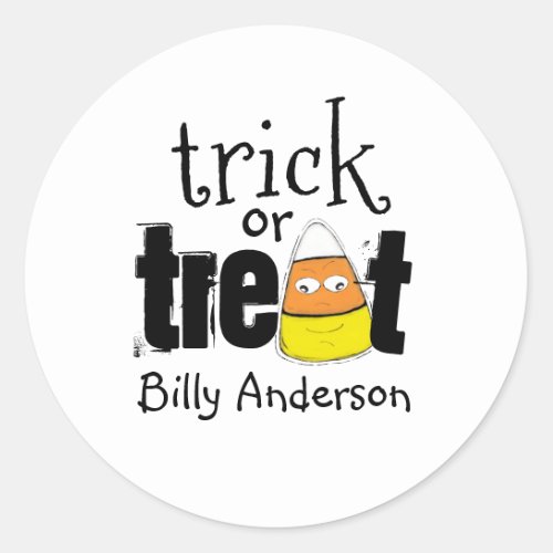 Halloween Cute Trick or Treat Funny Candy Corn Classic Round Sticker