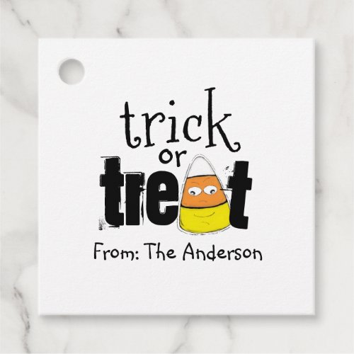 Halloween Cute Trick or Treat Funny Candy Corn Favor Tags