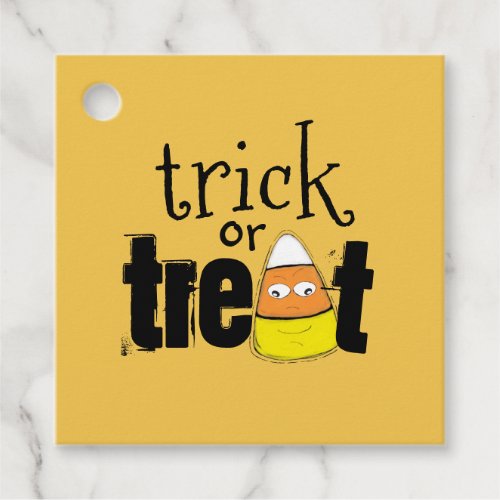 Halloween Cute Trick or Treat Funny Candy Corn Favor Tags