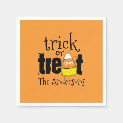 Halloween Cute Trick or Treat Funny Candy Corn Napkins