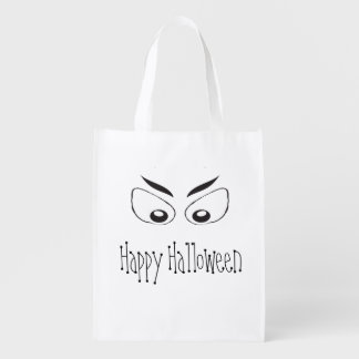 Halloween Cute Trick Or Treat Ghost Eyes Grocery Bag