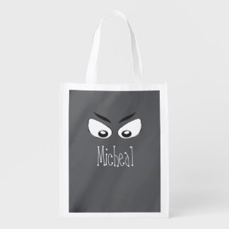 Halloween Cute Trick Or Treat Ghost Eyes Grocery Bag