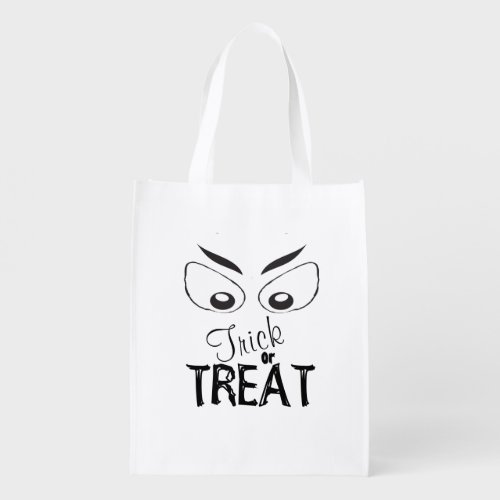 Halloween Cute Typography Trick or Treat Simple Grocery Bag