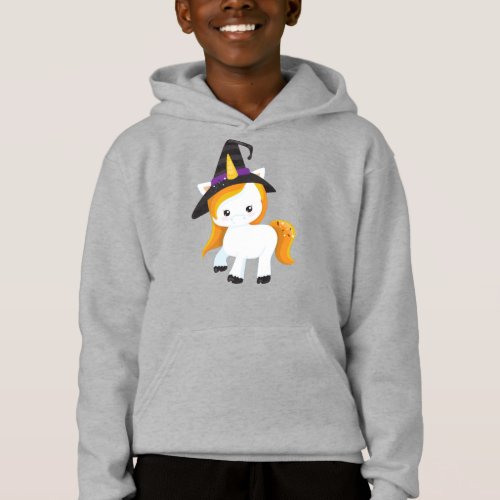 Halloween Cute Unicorn Magic Unicorn Witch Hat Hoodie