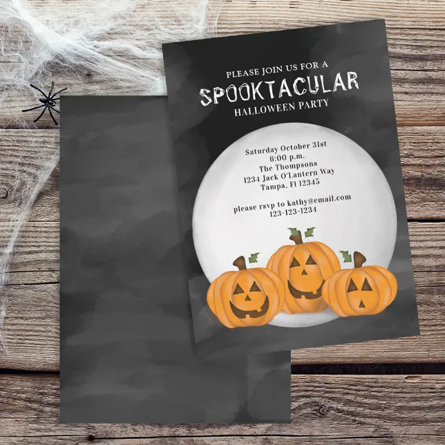 Halloween Cute Whimsical Pumpkin Jack O' Lanterns Invitation | Zazzle