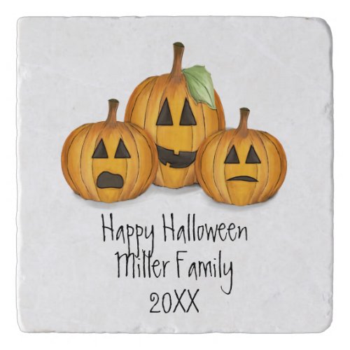 Halloween Cute Whimsical Pumpkins Jack O Lanterns Trivet