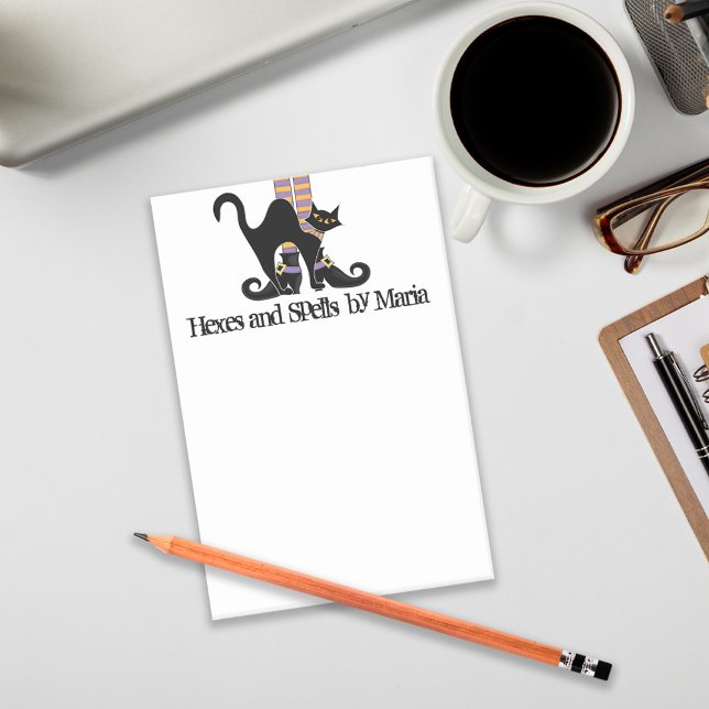 Halloween Cute Whimsical Witch Shoes Black Cat Post-it Notes (Creator Uploaded)