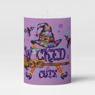 Halloween Cute Wicked Witch Pillar Candle