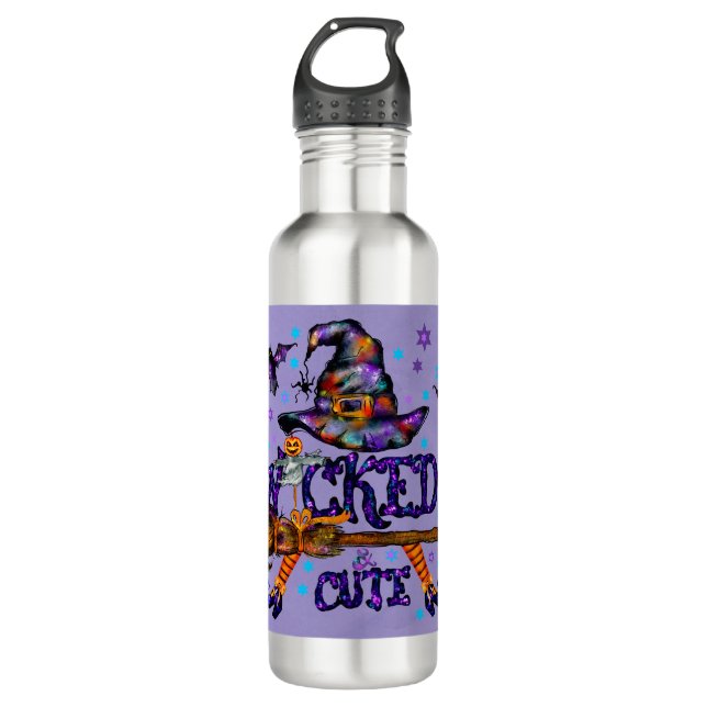 Halloween Cute Wicked Witch Stainless Steel Water Bottle (Front)
