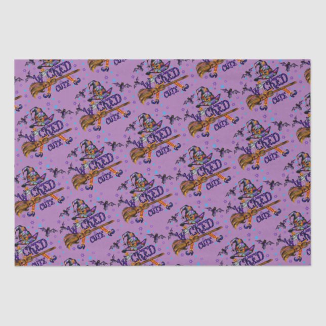 Halloween Cute Wicked Witch Tissue Paper (Front)