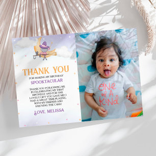 Halloween Cute Witch Birthday Party Thank You Card