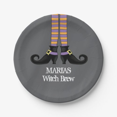 Halloween Cute Witch Colorful Unique Shoes Paper Plates