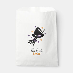 Halloween Cute Witch Hat & Broom Confetti Favor Bag