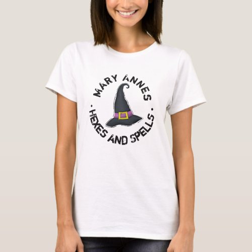 Halloween Cute Witch Hat Whimsical Funny T_Shirt
