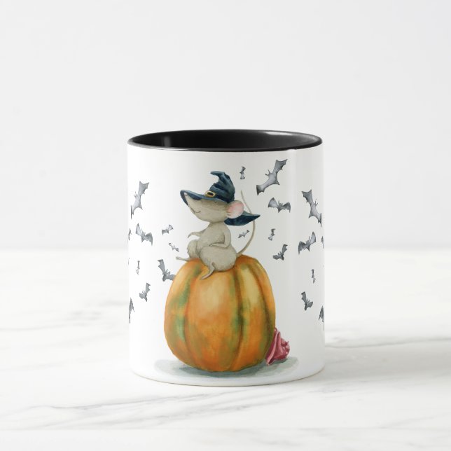 Halloween Cute Witch Mouse Mug (Center)