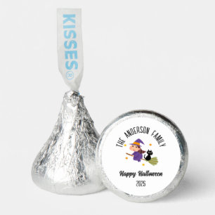 Halloween Cute Witch on a Broom Personalized Name Hershey®'s Kisses®
