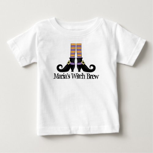 Halloween Cute Witch Whimsical Shoes Funny Baby T_Shirt