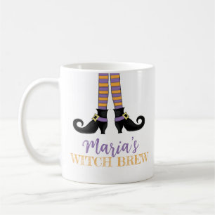 Halloween Cute Witch Whimsical Shoes Witches Brew Coffee Mug