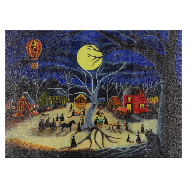 Halloween cutting board,witches,black,cats cutting board (Front)