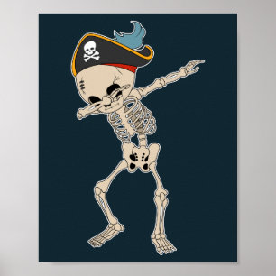 Halloween Dab Skeleton Pirate Dance Poster
