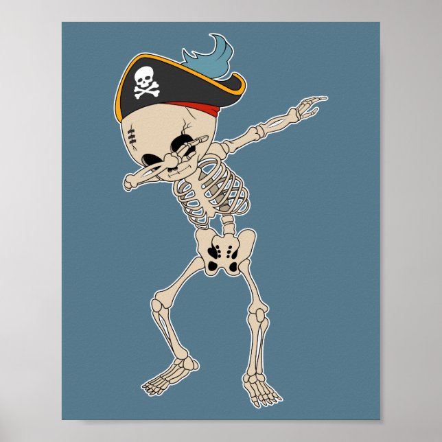 Halloween Dab Skeleton Pirate Dance Poster (Front)