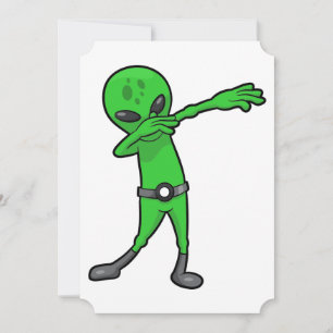 halloween dabbing alien invitation