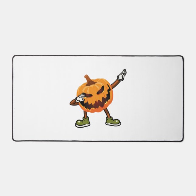 Halloween Dabbing Jack O Lantern Pumpkin Halloween Desk Mat (Front)