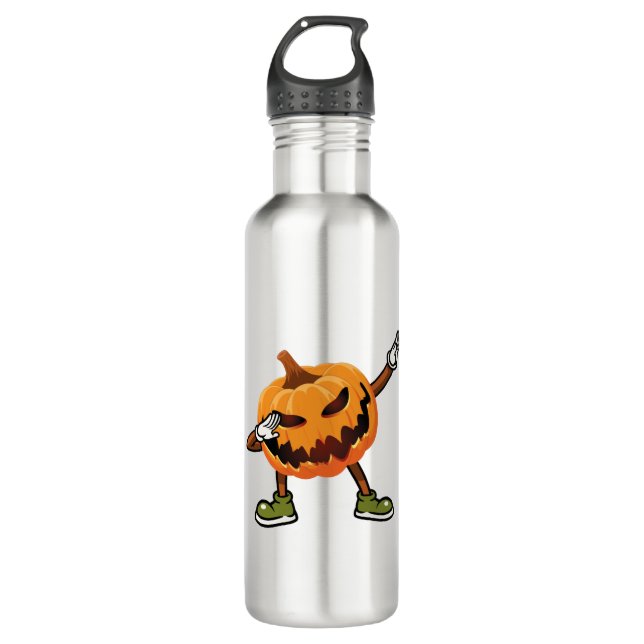 Halloween Dabbing Jack O Lantern Pumpkin Halloween Stainless Steel Water Bottle (Front)