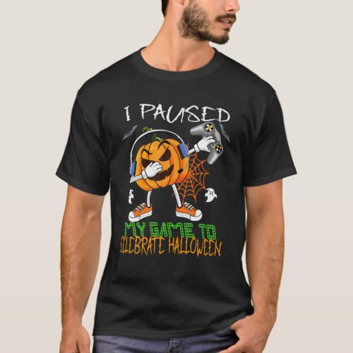Halloween Dabbing Pumpkin Gamer Ghost Boys Kids Ns T_Shirt