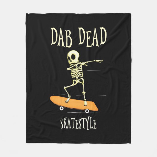 Halloween Dabbing Skatestyle Fleece Blanket (Front)