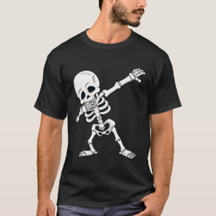 Halloween Dabbing Skeleton Boys Girls Kids Dab T-Shirt