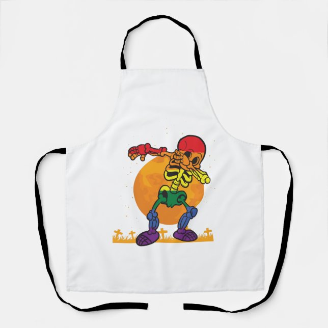 Halloween Dabbing Skeleton Costume LGBT Apron (Front)