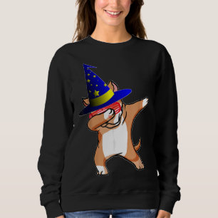 Halloween Dabbing Wizard Pitbull Puppy Dog Witch H Sweatshirt