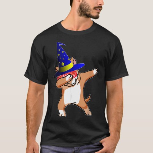 Halloween Dabbing Wizard Pitbull Puppy Dog Witch H T_Shirt