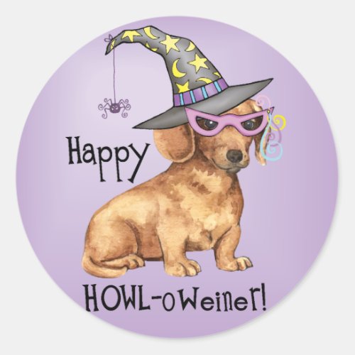 Halloween Dachshund Classic Round Sticker