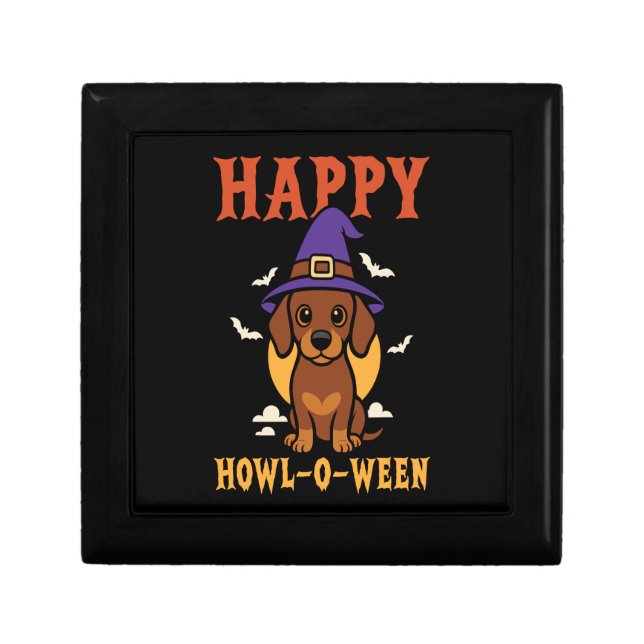 Halloween Dachshund Dog Gift Box (Front)