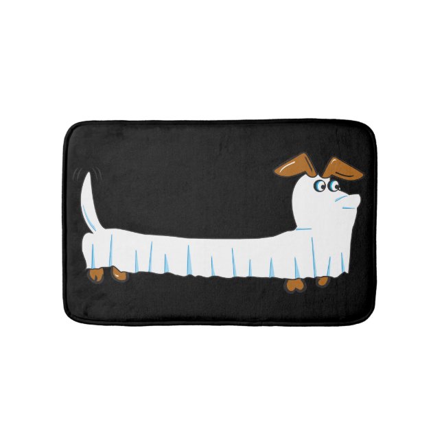 Halloween Dachshund Ghost Bath Mat (Front)